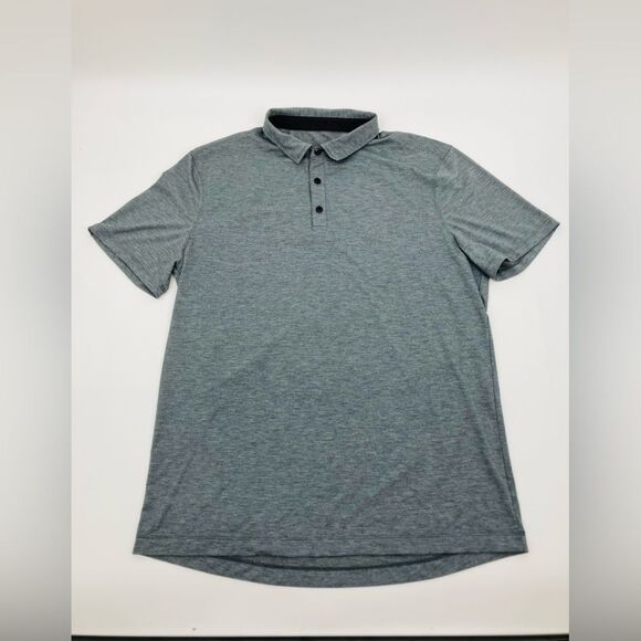 Lululemon | Evolution Short-Sleeve Polo Shirt in hearhered black | size Large - Picture 2 of 7